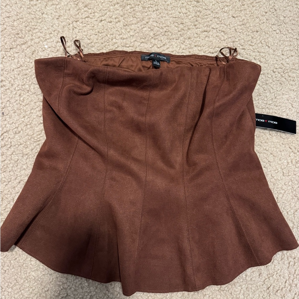 Moa Moa Rich Brown Strapless top